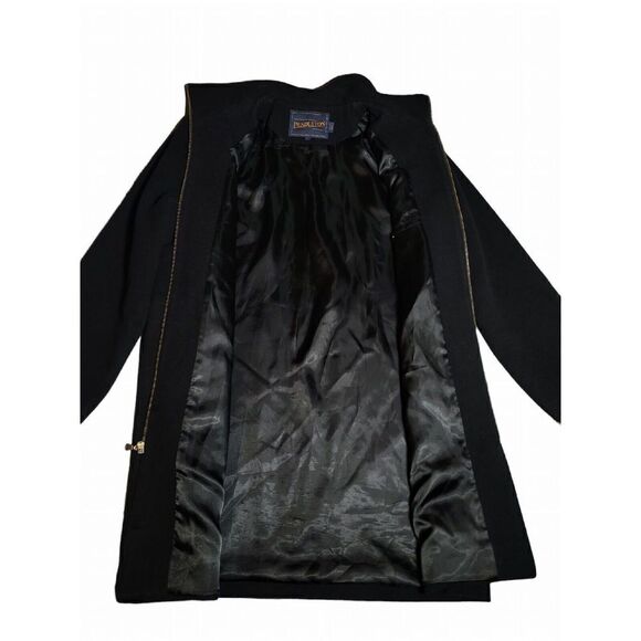 Vintage Pendleton Coat Trench Wool Cashmere Black Full Zip Mid-length Women’s 8 - Picture 5 of 10
